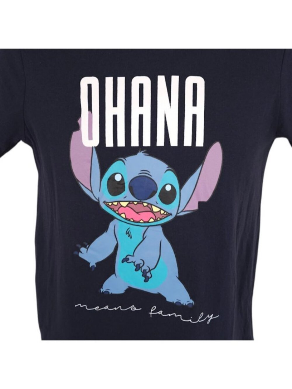 Lilo & Stitch T Shirt Womens Size Small Blue Ohana Means Family Disney